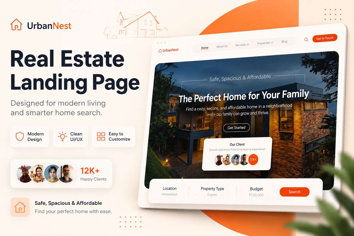 UrbanEast – Real Estate Landing Page  1