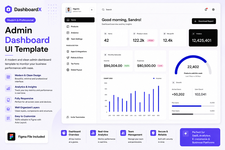 DashboardX – Modern Admin Dashboard  1
