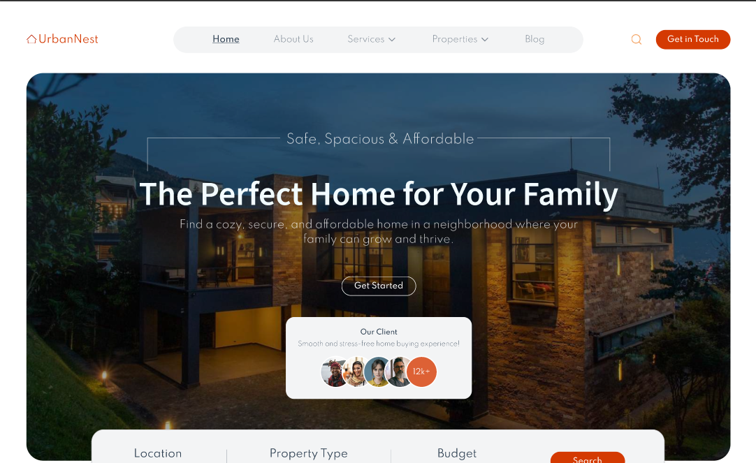 UrbanEast – Real Estate Landing Page  2
