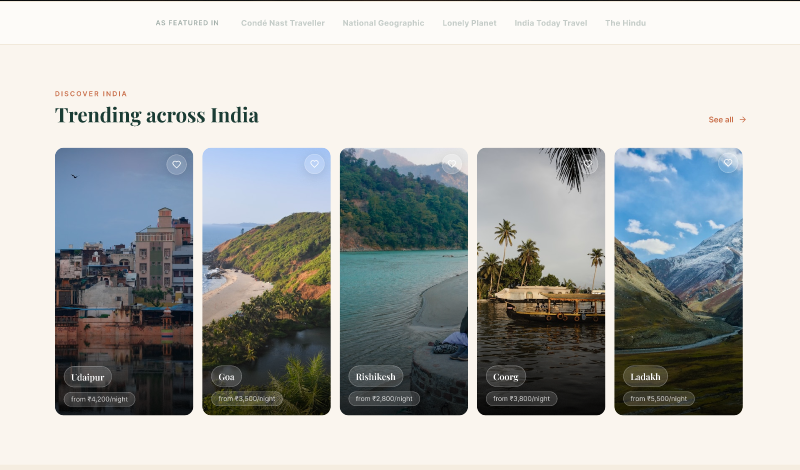 Bharat Trail - Travel Landing Page  3