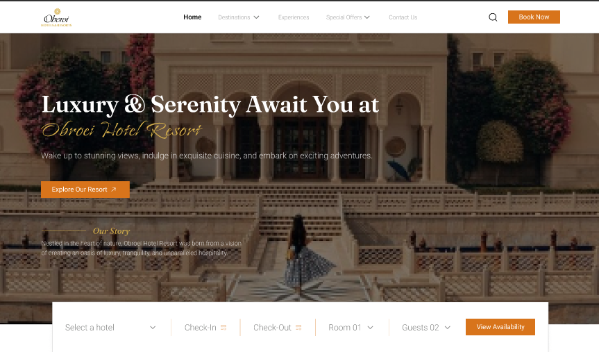 Oberoi Hotels Landing Page  2