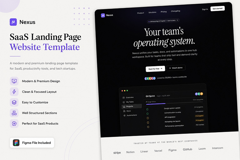 Nexus – Modern SaaS Landing Page  1