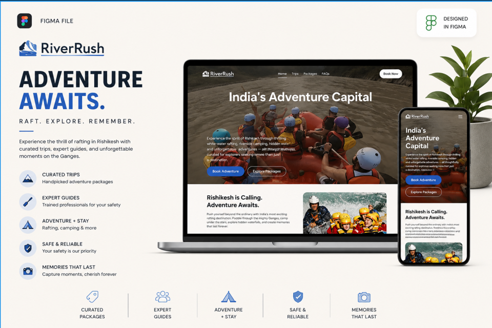 RiverRush - Rafting Website landing page  1