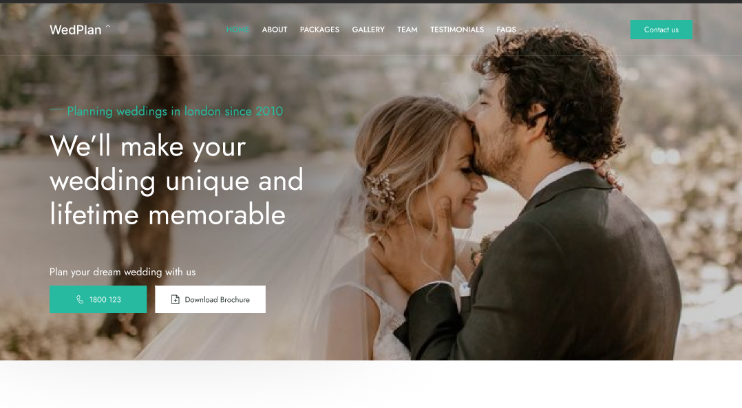 WedPlan – Wedding Planner Landing Page Template  2